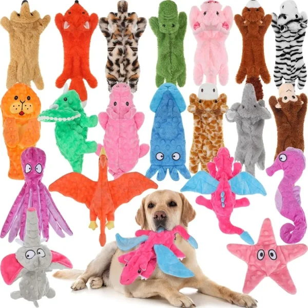 20 Pcs No Stuffing Dog Squeaky Toys
