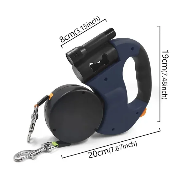 3 in1 Double Head Automatic retractable Dog leash